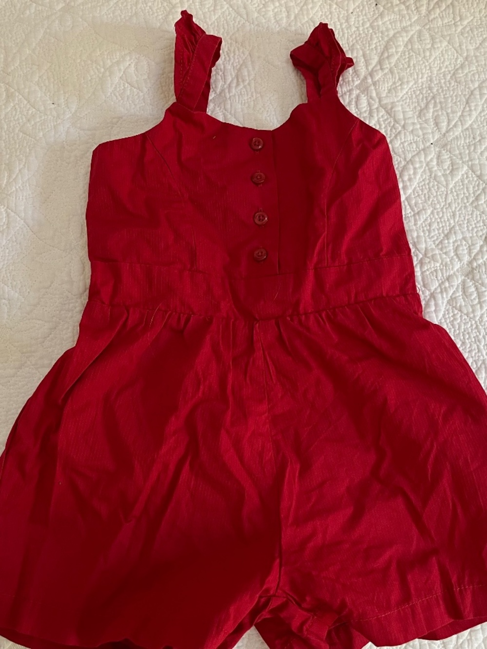 Hope & Henry Organic cotton lined Romper in Red